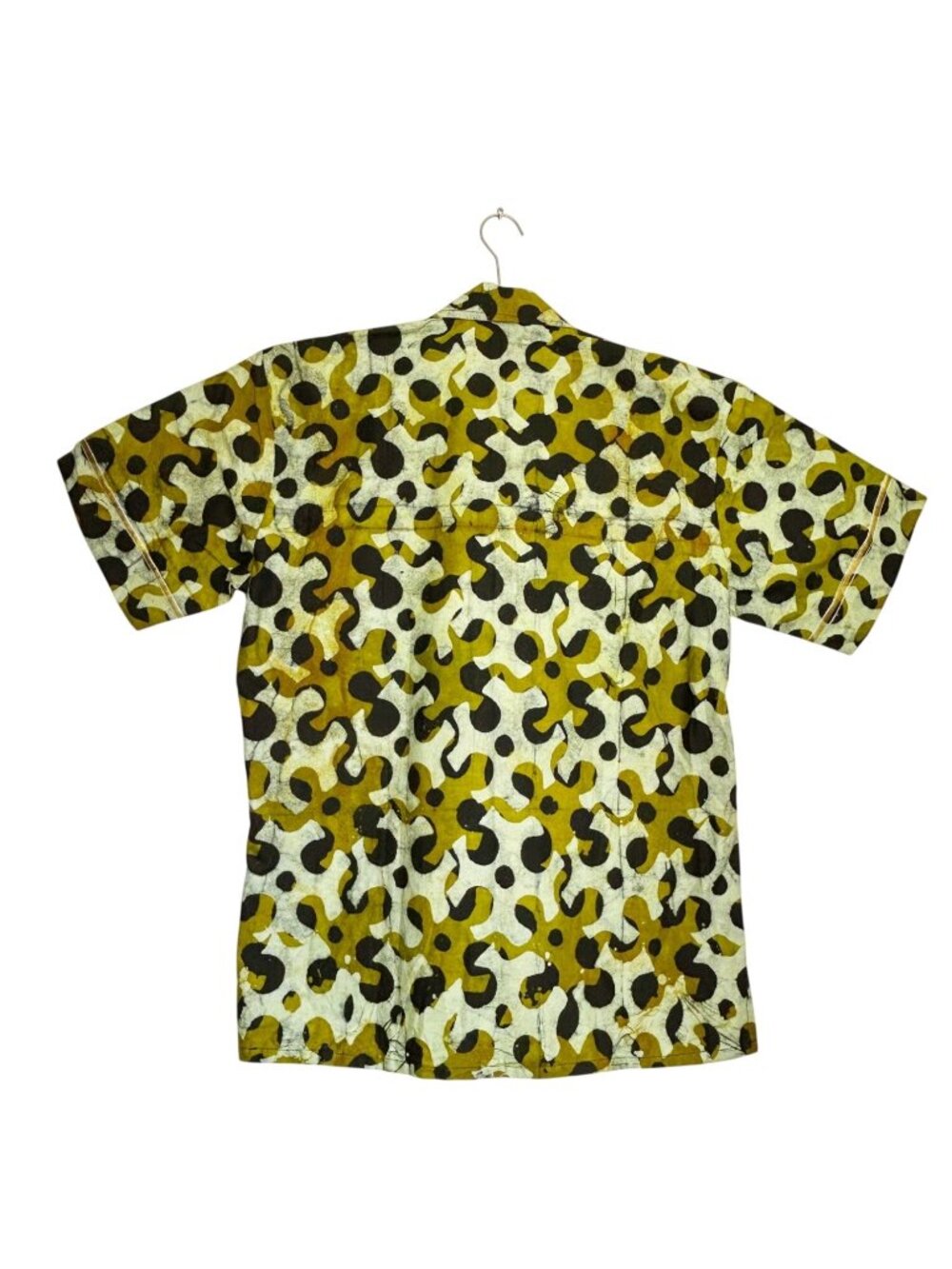Men's Multicolor Short Sleeve Abstract Batik Cuban Style Button Up Shirt - Sz XL - Picture 2 of 8